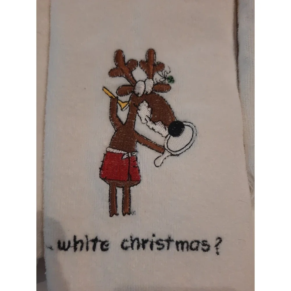 Christmas Towels Shaving Reindeer Grand Prix by Avanti 3 bath 3 hand 3 wash